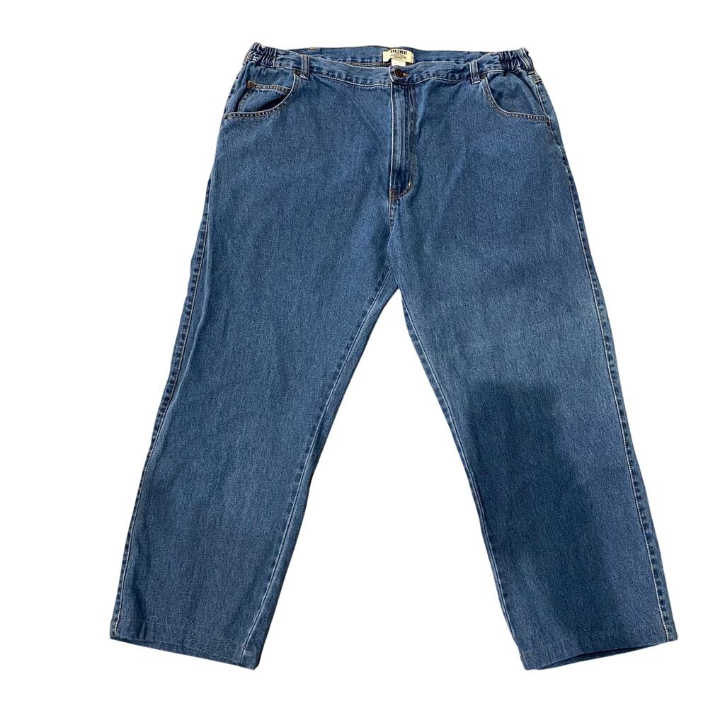 Duke Haband Classic Jeans Size 42M Partial Elastic Waist Straight Leg Med Wash